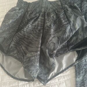 lululemon athletica Black and Gray Patterned Athletic Shorts